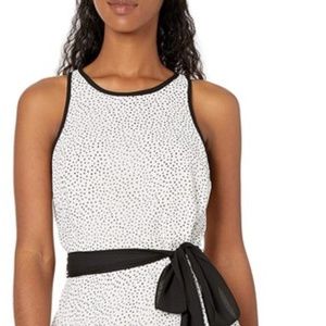 Adrianna Papell Polka Dot Waist Tie Tiered Midi Dress - Like New!